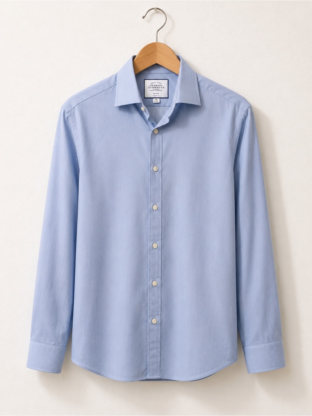 Charles Tyrwhitt Sky Blue Slim Fit Non-Iron Button Down Dress Shirt